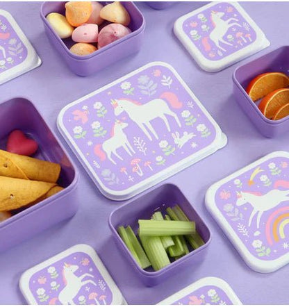 Set 4 Tuppers Unicorn Dreams Personalizable personalizado - regalo bebé | Mi Luna Lunera