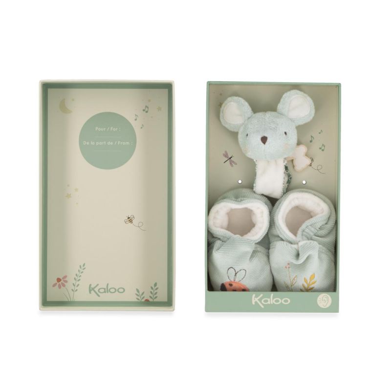 Set Pulsera y Patucos con Sonidos Ratón personalizado - regalo bebé | Mi Luna Lunera