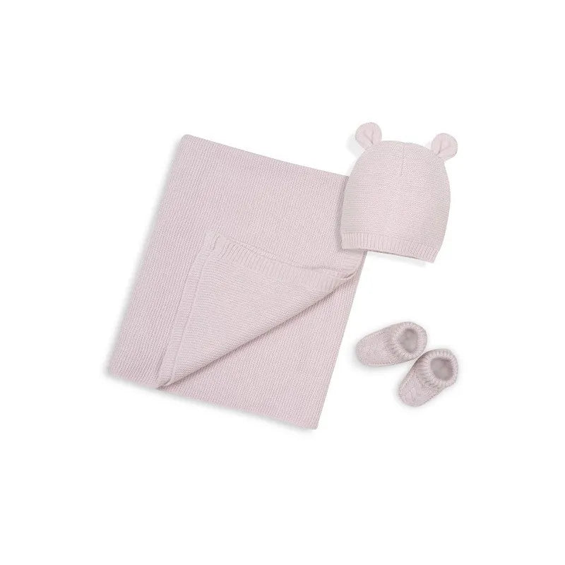 Set Toquilla + Gorro + Patucos Rosa Personalizable personalizado - regalo bebé | Mi Luna Lunera