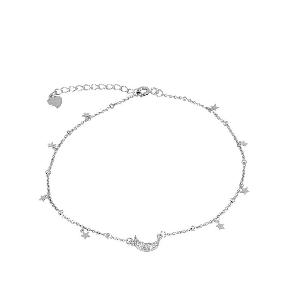 Tobillera Espacio Plata de Ley 925 personalizado - regalo bebé | Mi Luna Lunera