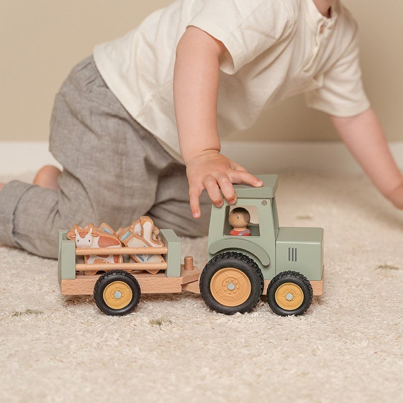 Tractor Tráiler Pequeña Granja personalizado - regalo bebé | Mi Luna Lunera