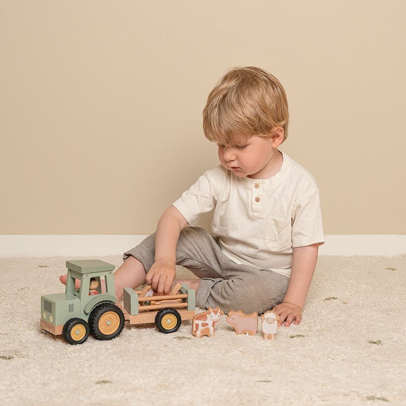 Tractor Tráiler Pequeña Granja personalizado - regalo bebé | Mi Luna Lunera