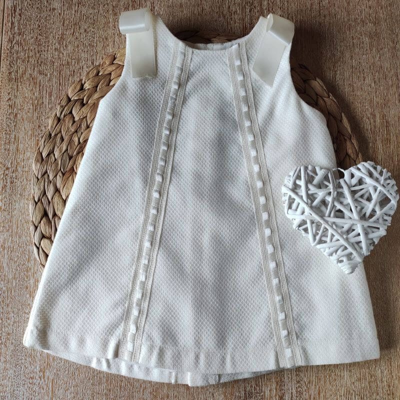Vestido Lazos Crudo personalizado - regalo bebé | Mi Luna Lunera