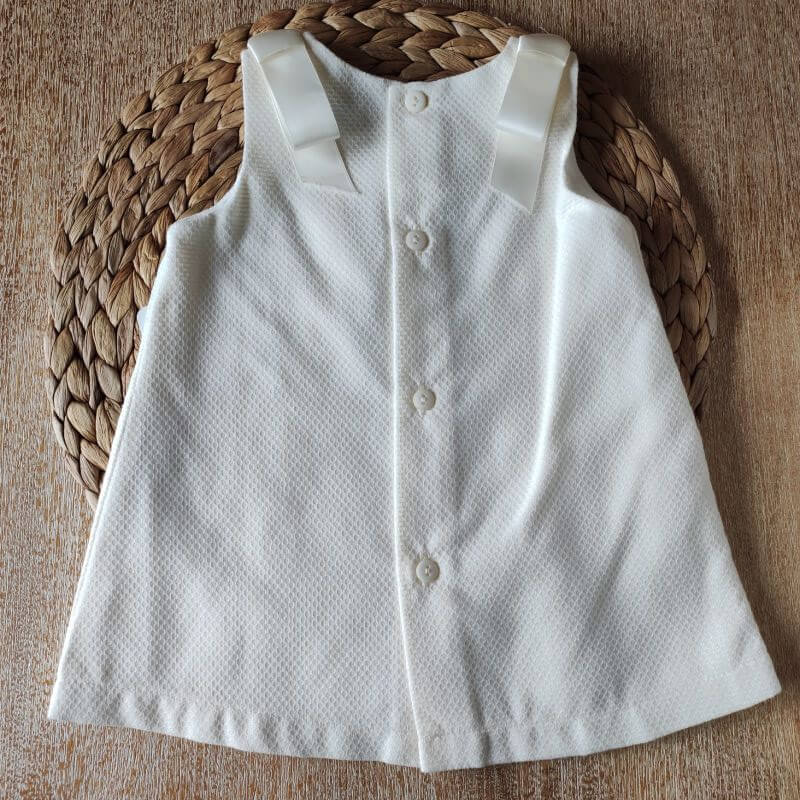 Vestido Lazos Crudo personalizado - regalo bebé | Mi Luna Lunera