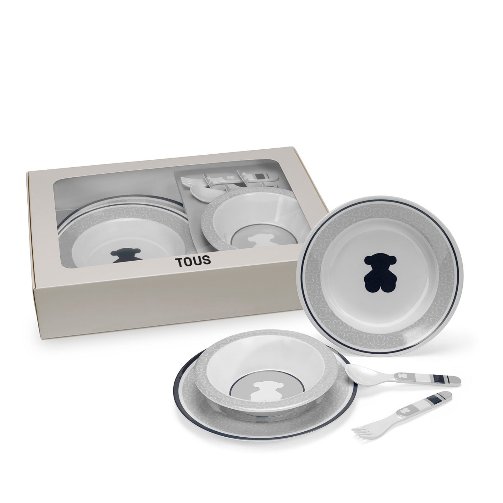 Set 3 Platos Cuchara y Tenedor Gris Tous